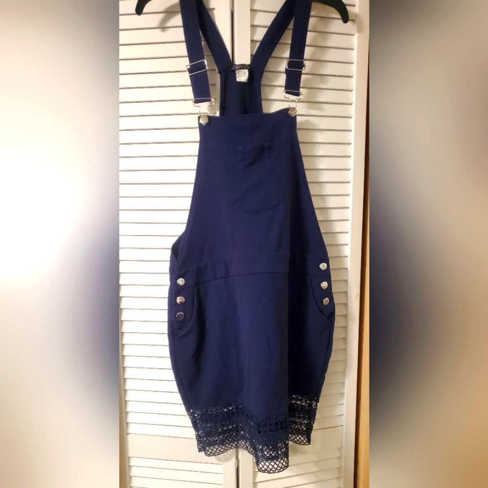 Venus Navy Blue Overall Dress Sz L
